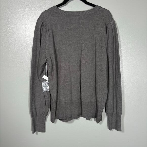 Liz Claiborne NWT Womens Charcoal Gray Minimalist Sweater - Size Large - Classic - Picture 7 of 7